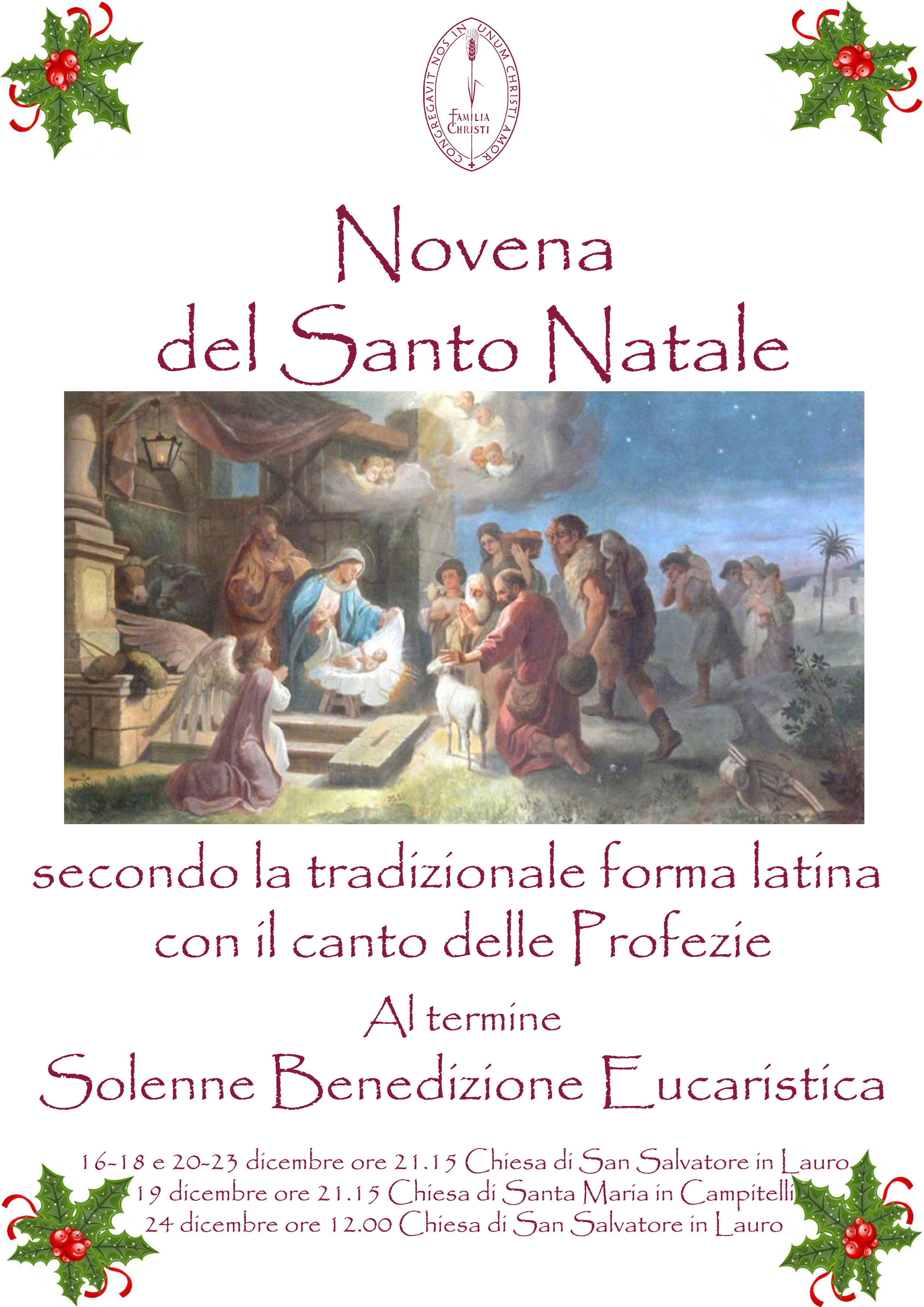 Novena Di Natale.Novena Di Natale 2014 Dell Opera Familia Christi